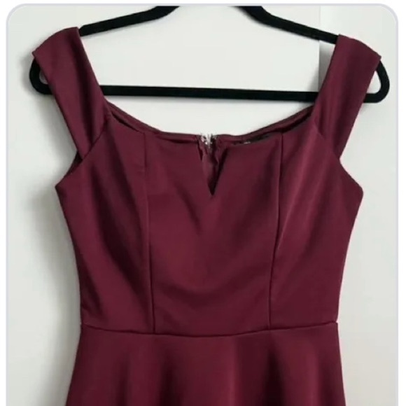 Trixxi Maroon Off-Shoulder Homecoming Dress - Picture 1 of 2